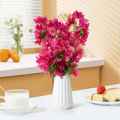 Silk Bougainvillea Artificial Flowers, UV Resistant, 48 Branches, Long Stems Faux Flower, Realistic Fake Bougainvillea Vines, for Wedding Porch Home Party Garden DIY Decor - 38 inch (Fuchsia)