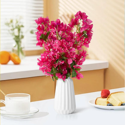 Silk Bougainvillea Artificial Flowers, UV Resistant, 48 Branches, Long Stems Faux Flower, Realistic Fake Bougainvillea Vines, for Wedding Porch Home Party Garden DIY Decor - 38 inch (Fuchsia)