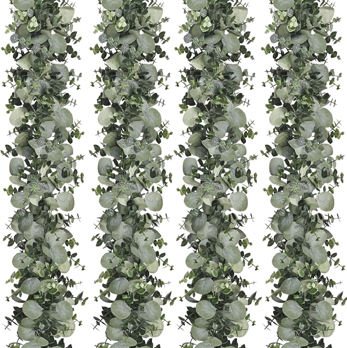 Dolicer 2 Packs 6FT Artificial Eucalyptus Garland, Faux Greenery Garland Hanging Fake Silver Dollar Eucalyptus Leaves Vines for Wedding Backdrop Arch Table Wall Party Home Decor