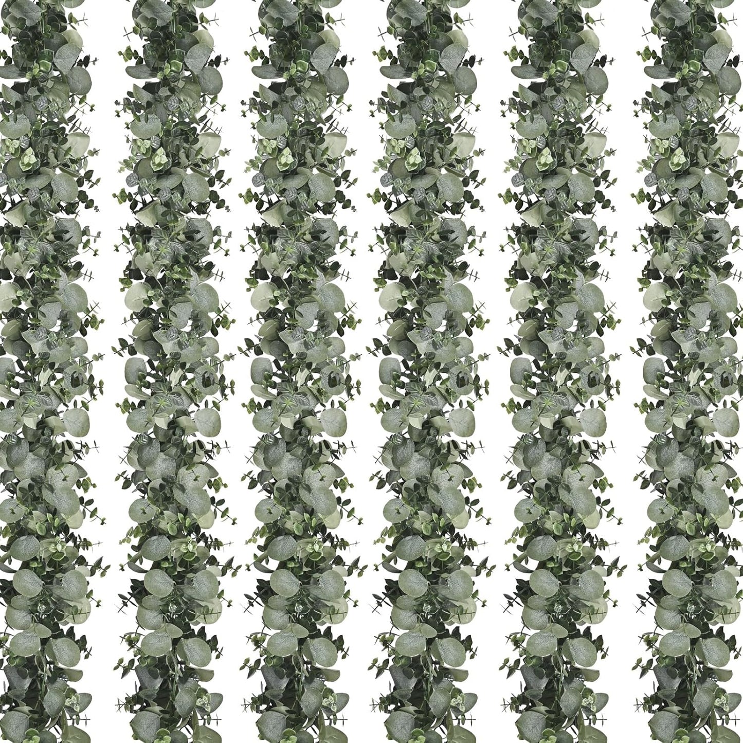 Dolicer 2 Packs 6FT Artificial Eucalyptus Garland, Faux Greenery Garland Hanging Fake Silver Dollar Eucalyptus Leaves Vines for Wedding Backdrop Arch Table Wall Party Home Decor