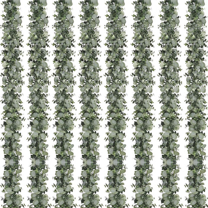 Dolicer 2 Packs 6FT Artificial Eucalyptus Garland, Faux Greenery Garland Hanging Fake Silver Dollar Eucalyptus Leaves Vines for Wedding Backdrop Arch Table Wall Party Home Decor