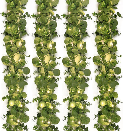 Dolicer 2 Packs 6FT Artificial Eucalyptus Garland, Faux Greenery Garland Hanging Fake Silver Dollar Eucalyptus Leaves Vines for Wedding Backdrop Arch Table Wall Party Home Decor