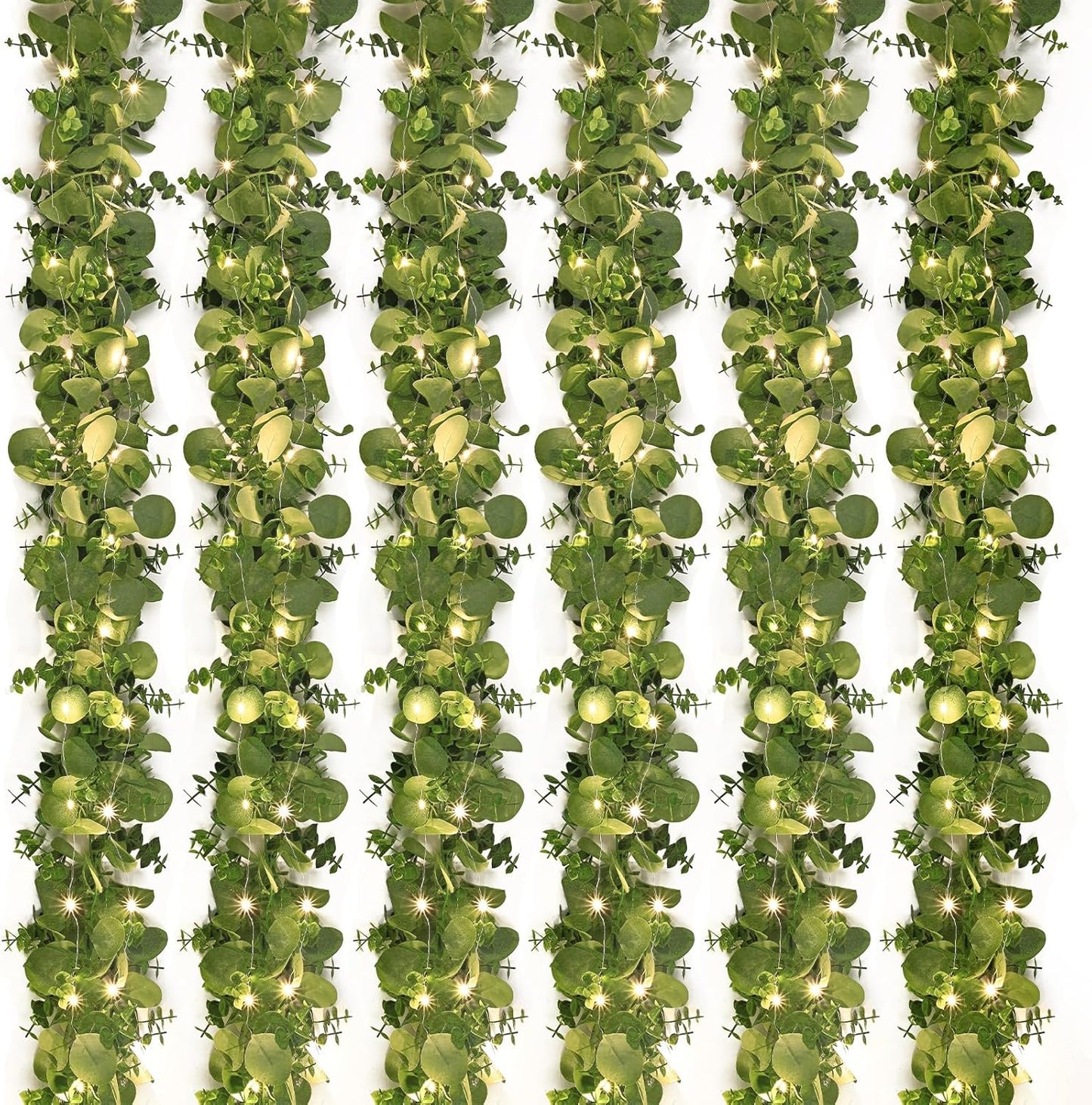 Dolicer 2 Packs 6FT Artificial Eucalyptus Garland, Faux Greenery Garland Hanging Fake Silver Dollar Eucalyptus Leaves Vines for Wedding Backdrop Arch Table Wall Party Home Decor