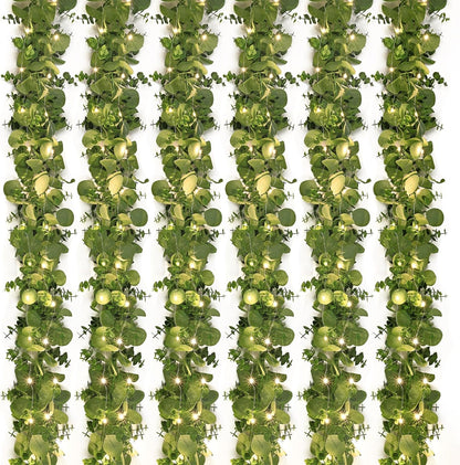 Dolicer 2 Packs 6FT Artificial Eucalyptus Garland, Faux Greenery Garland Hanging Fake Silver Dollar Eucalyptus Leaves Vines for Wedding Backdrop Arch Table Wall Party Home Decor