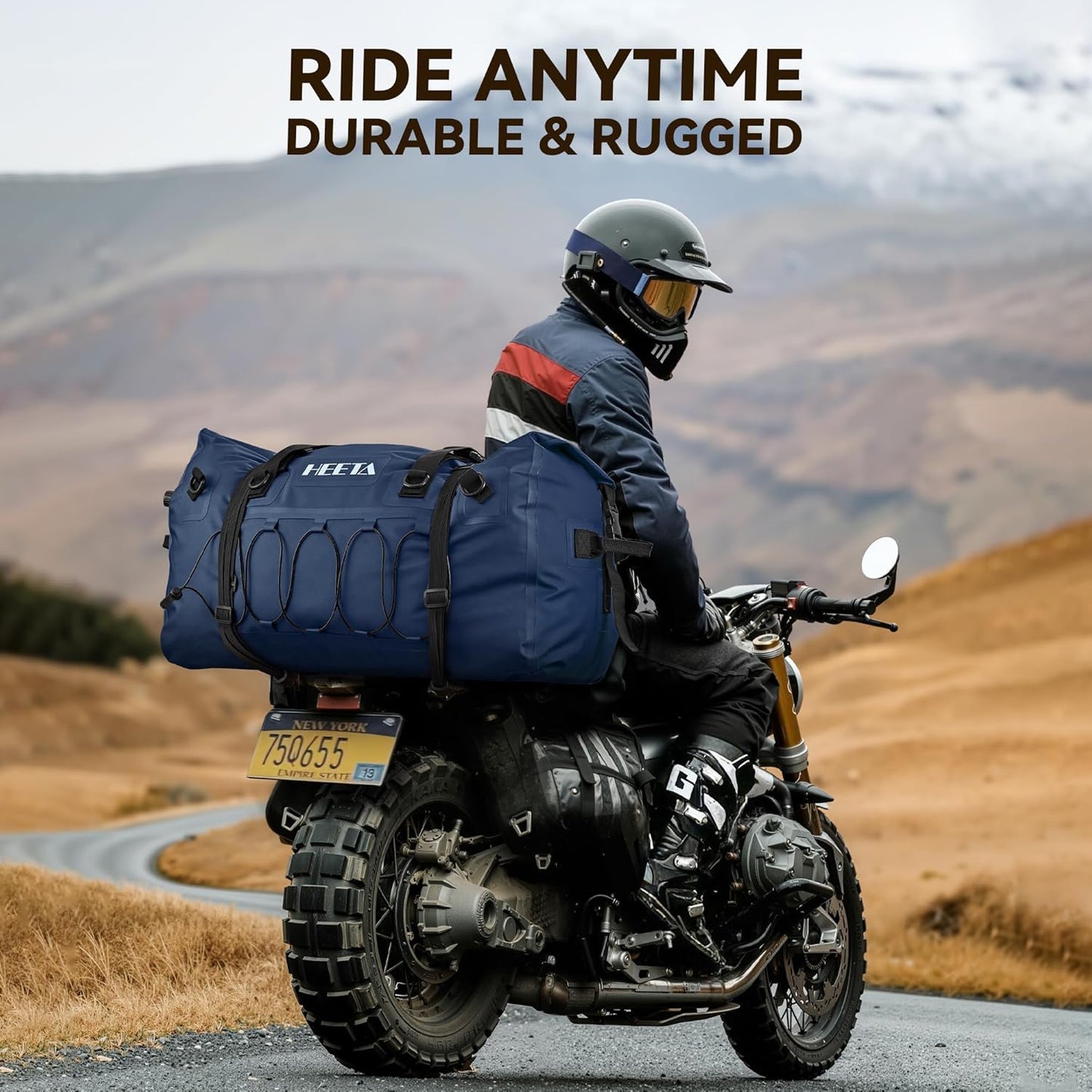 Waterproof Duffel Bag Travel Motorcycle Dry Bag Backpack 60L/80L/110L | Extra Large Rolltop Duffle Bags with Straps & Handles for Kayaking Boating Canoeing Camping Hiking Beach Cruise Ship Gym