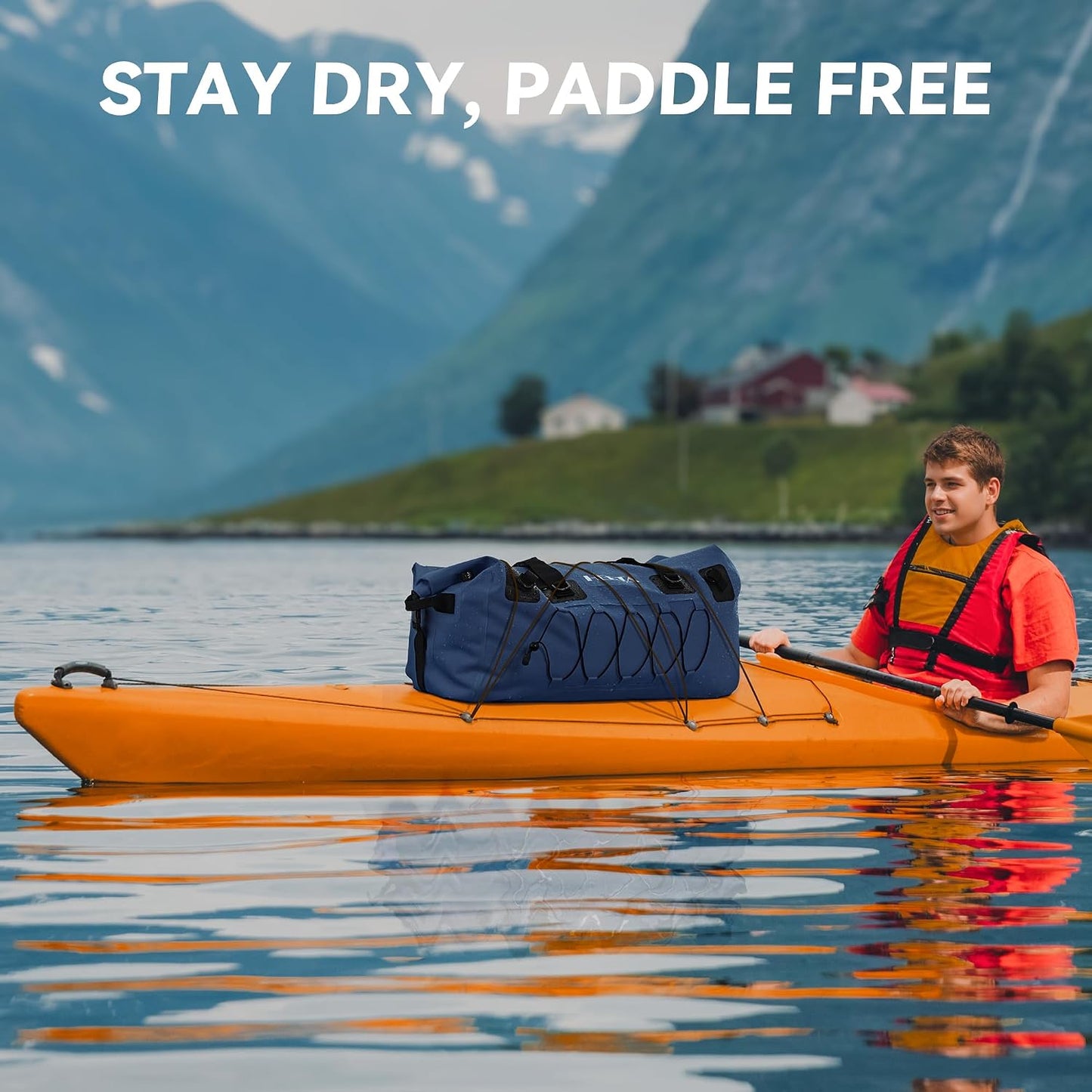 Waterproof Duffel Bag Travel Motorcycle Dry Bag Backpack 60L/80L/110L | Extra Large Rolltop Duffle Bags with Straps & Handles for Kayaking Boating Canoeing Camping Hiking Beach Cruise Ship Gym
