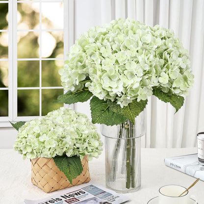 21" Blue Hydrangea Artificial Flowers Real Touch Latex Fake Hydrangeas