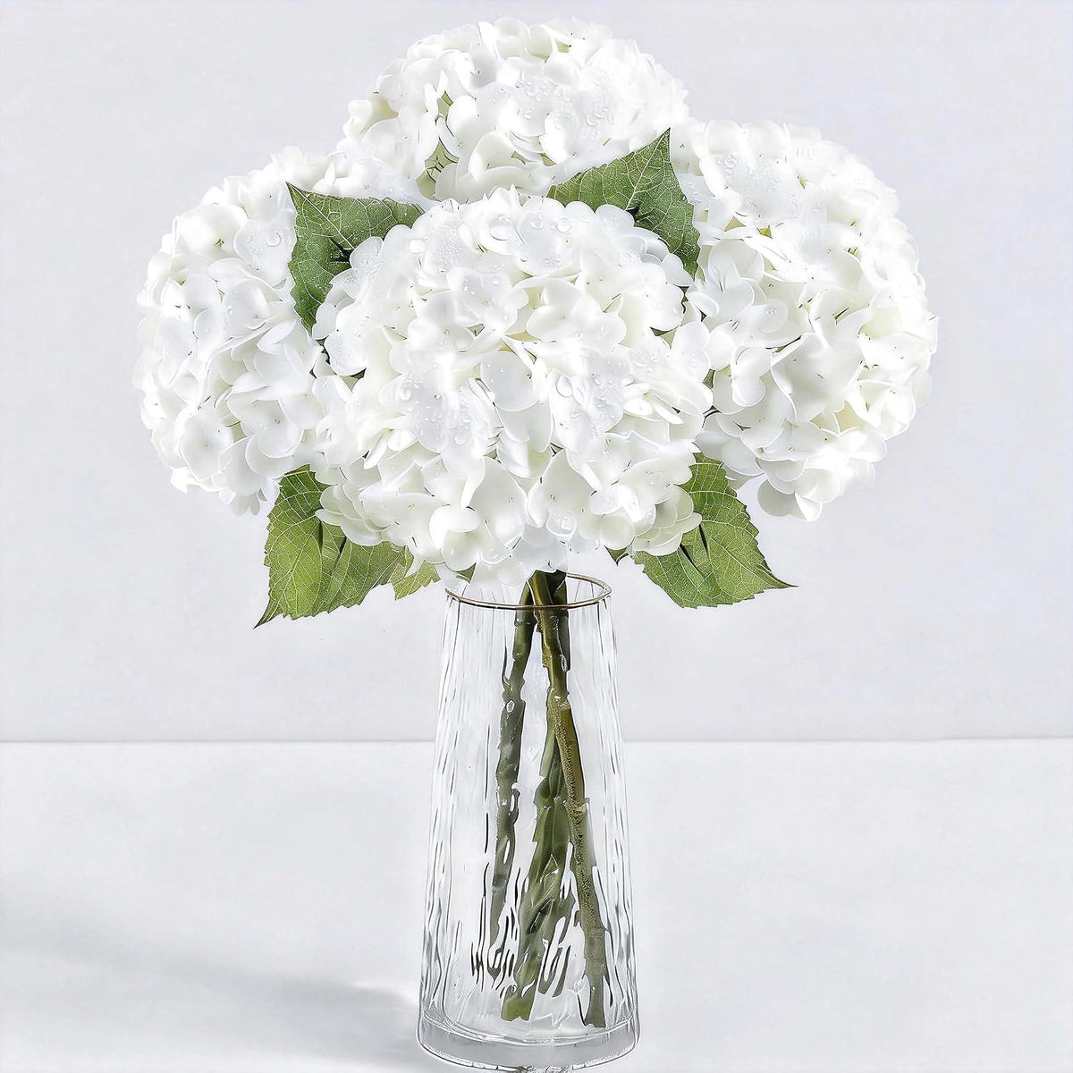 21" Blue Hydrangea Artificial Flowers Real Touch Latex Fake Hydrangeas