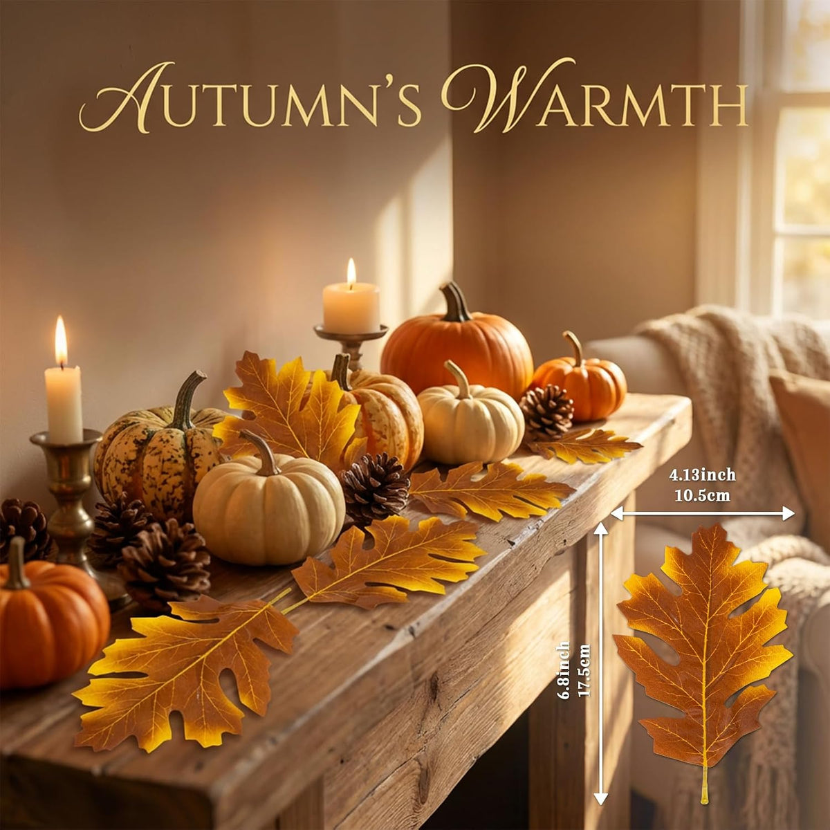 40PCS Artificial Fall Maple Leaves - Thanksgiving Decorations