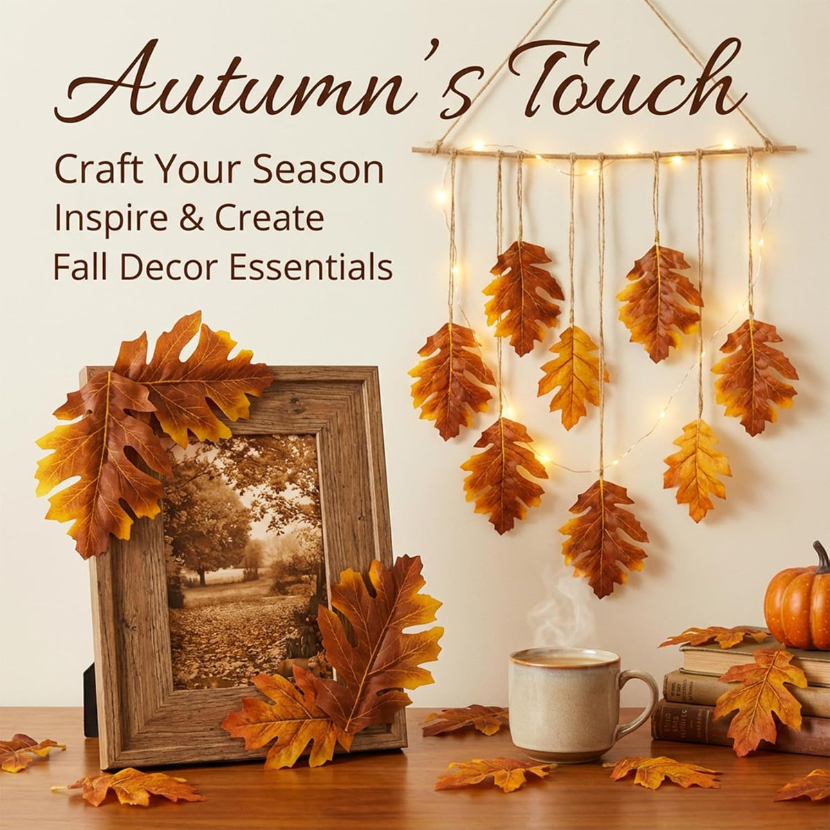 40PCS Artificial Fall Maple Leaves - Thanksgiving Decorations