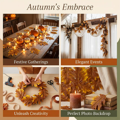 40PCS Artificial Fall Maple Leaves - Thanksgiving Decorations