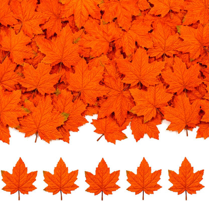 40PCS Artificial Fall Maple Leaves - Thanksgiving Decorations