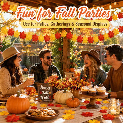 40PCS Artificial Fall Maple Leaves - Thanksgiving Decorations