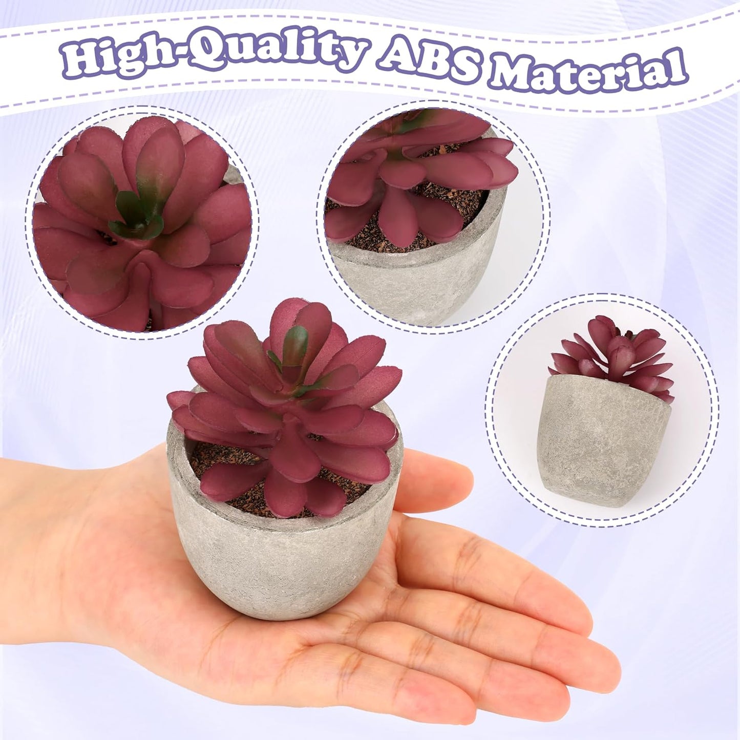 Artificial Succulent Plants Potted, Assorted Decorative Faux Succulent Potted Fake Cactus Cacti Plants with Pots, Set of 5 | Assorted Decorative Faux Succulent Potted, Fake Cactus Cacti Plants with Pots, Green