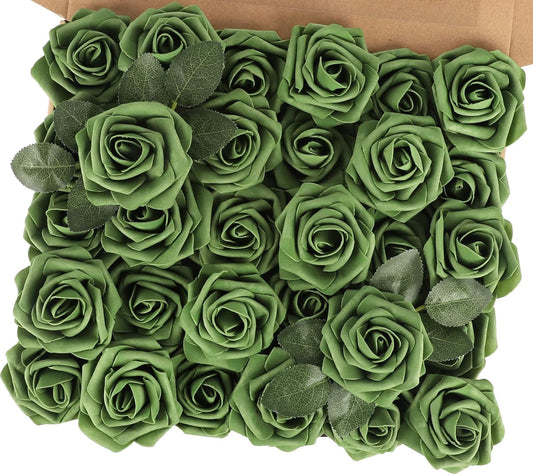 30PCS Artificial Rose Flowers Real Touch Fake Flowers with Stem Foam Roses for DIY Wedding Bouquet Table Centerpieces Party Baby Shower Home Party Summer Mothers Day Decor,Mix Coral Series - Colors B
