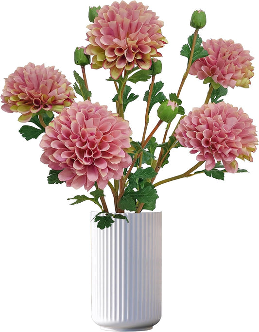 Pink Dahlia Artificial Flowers Faux Dahlias Silk Flower for Home Decor