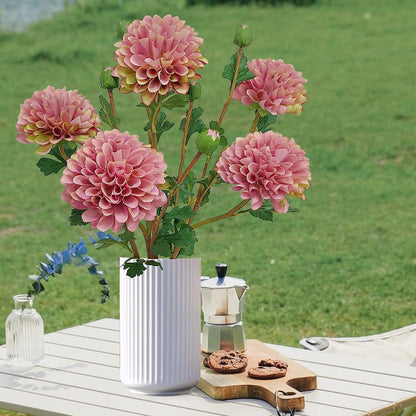 Pink Dahlia Artificial Flowers Faux Dahlias Silk Flower for Home Decor