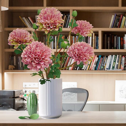 Pink Dahlia Artificial Flowers Faux Dahlias Silk Flower for Home Decor