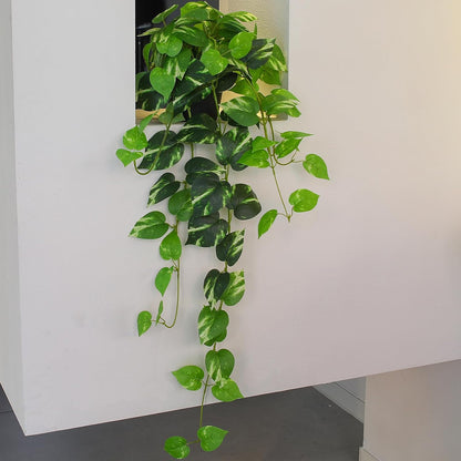 Fake English Ivy Artificial Plants - 33" Set of 2 Realistic Artificial Silk Ivy Vines with Pots, Faux Plants Indoor Home Decor, Low Maintenance Hanging Plant Decoration