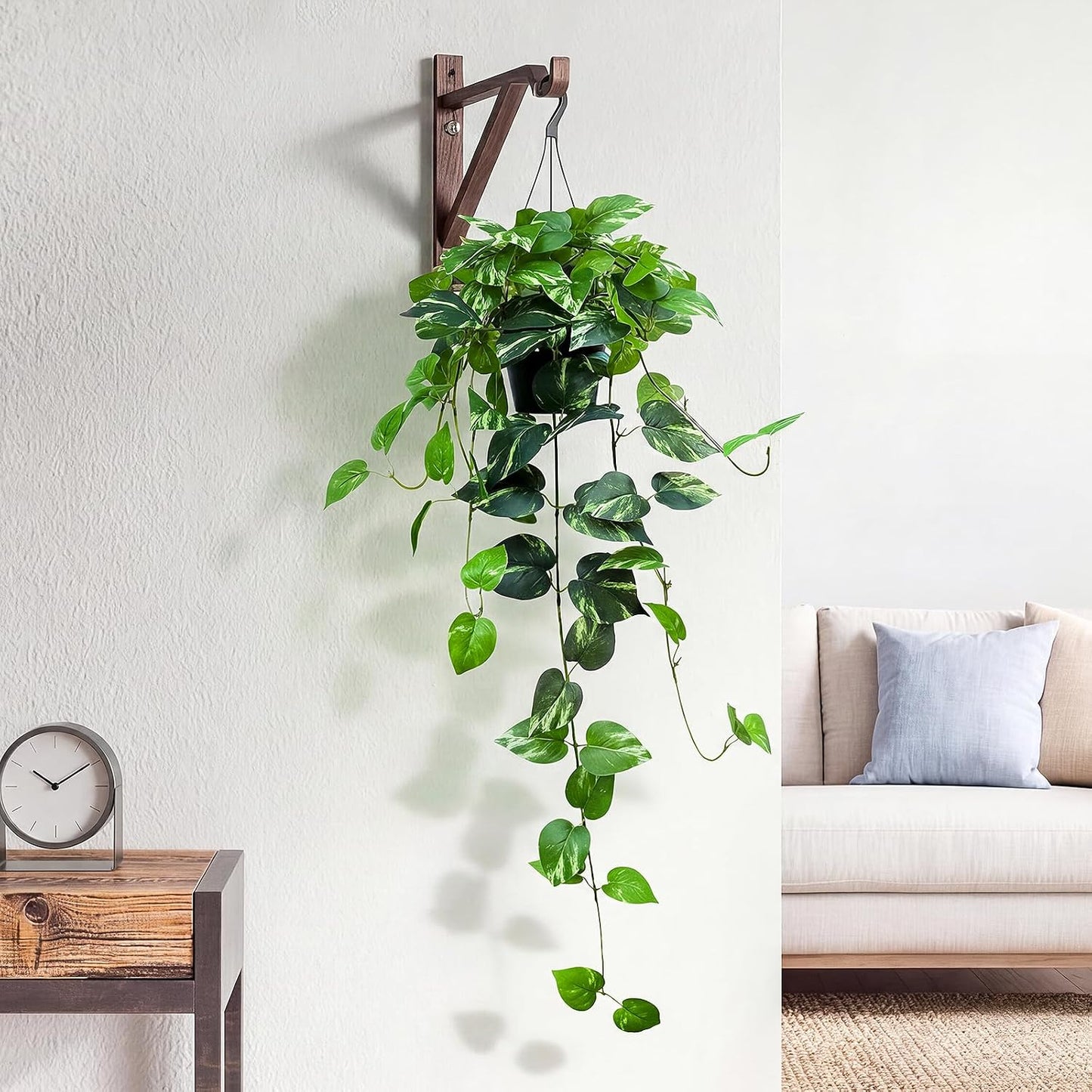 Fake English Ivy Artificial Plants - 33" Set of 2 Realistic Artificial Silk Ivy Vines with Pots, Faux Plants Indoor Home Decor, Low Maintenance Hanging Plant Decoration
