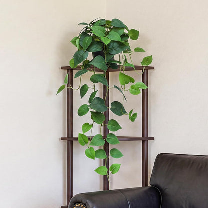 Fake English Ivy Artificial Plants - 33" Set of 2 Realistic Artificial Silk Ivy Vines with Pots, Faux Plants Indoor Home Decor, Low Maintenance Hanging Plant Decoration