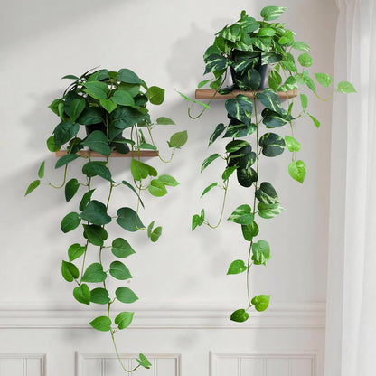 Fake English Ivy Artificial Plants - 33" Set of 2 Realistic Artificial Silk Ivy Vines with Pots, Faux Plants Indoor Home Decor, Low Maintenance Hanging Plant Decoration