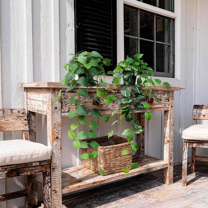 Fake English Ivy Artificial Plants - 33" Set of 2 Realistic Artificial Silk Ivy Vines with Pots, Faux Plants Indoor Home Decor, Low Maintenance Hanging Plant Decoration