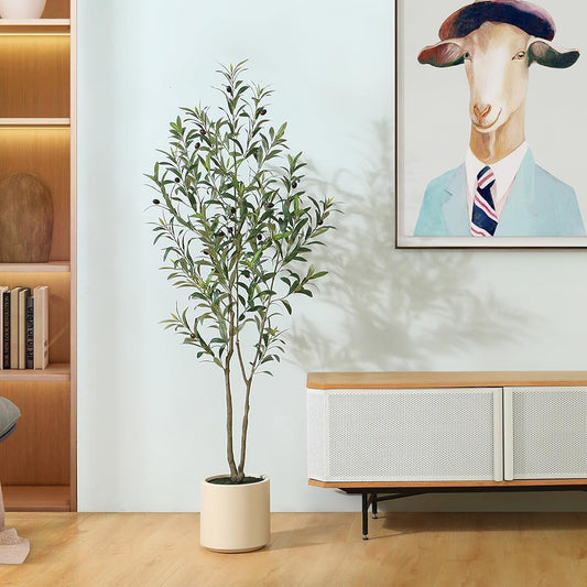 Artificial Olive Trees, 5 ft Tall Fake Olive Trees for Indoor