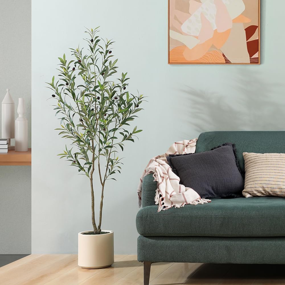 Artificial Olive Trees, 5 ft Tall Fake Olive Trees for Indoor