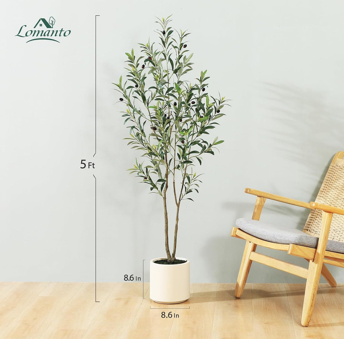 Artificial Olive Trees, 5 ft Tall Fake Olive Trees for Indoor