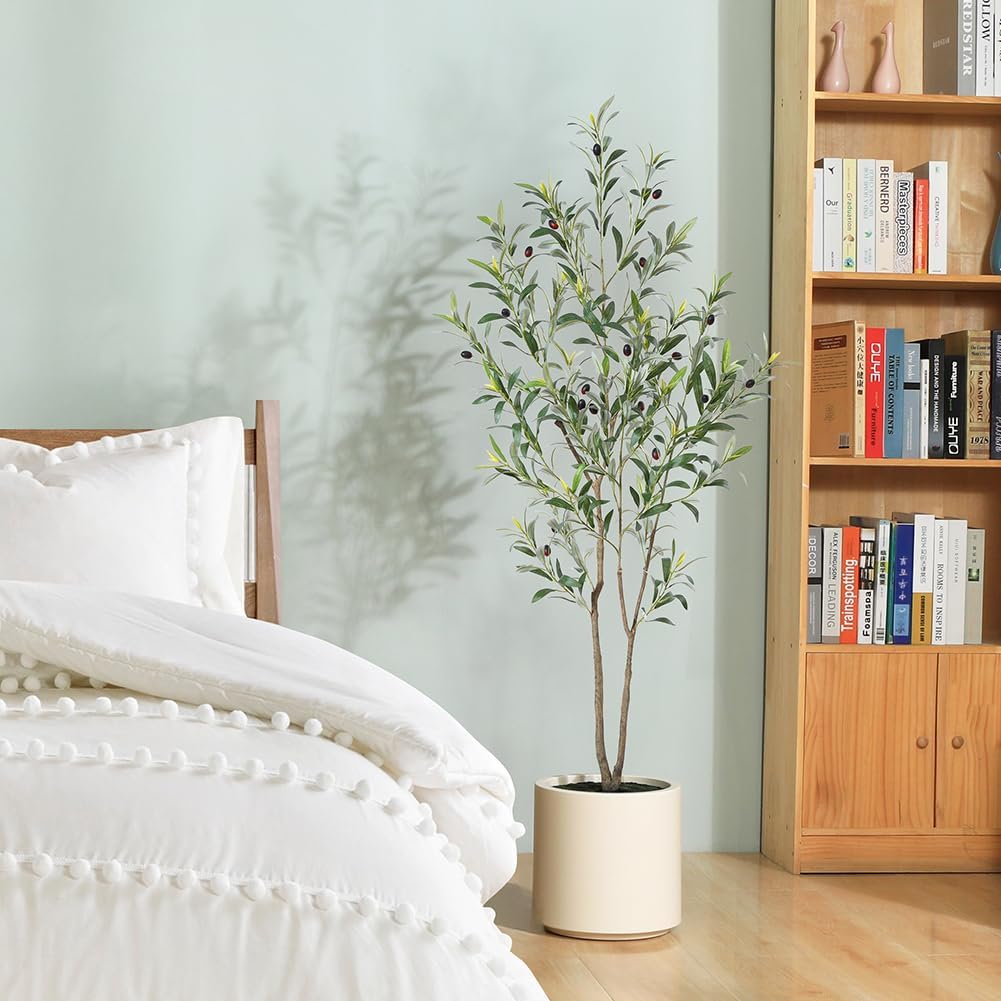 Artificial Olive Trees, 5 ft Tall Fake Olive Trees for Indoor