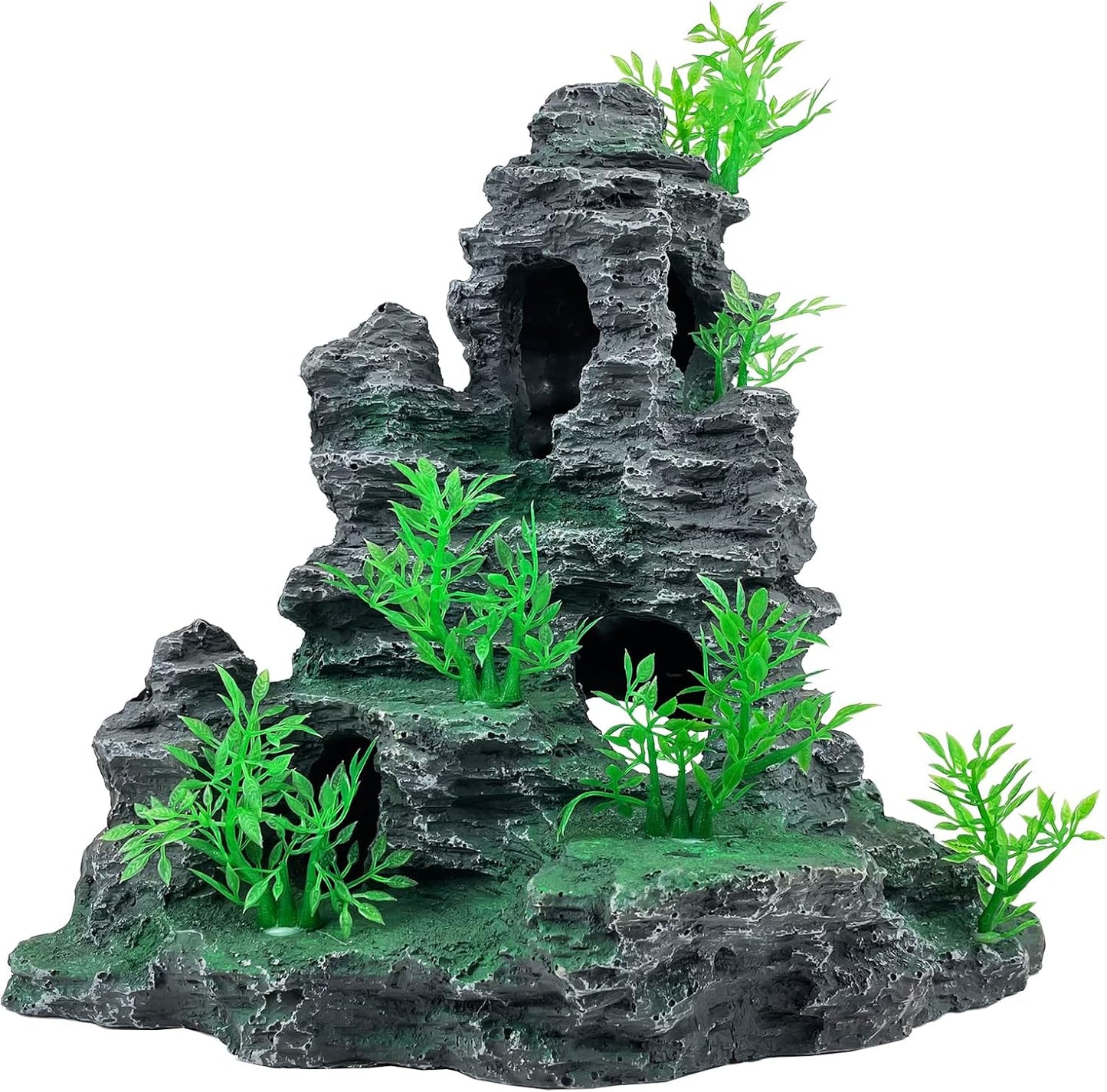 Aquarium Decoration Extra Large and Tall for Fish Tank Rock Thematic Ornaments Aquarium Mountain View Stone Ornaments Aquarium Decor Tree House Cave Fish Tank Decoration - Extra Large