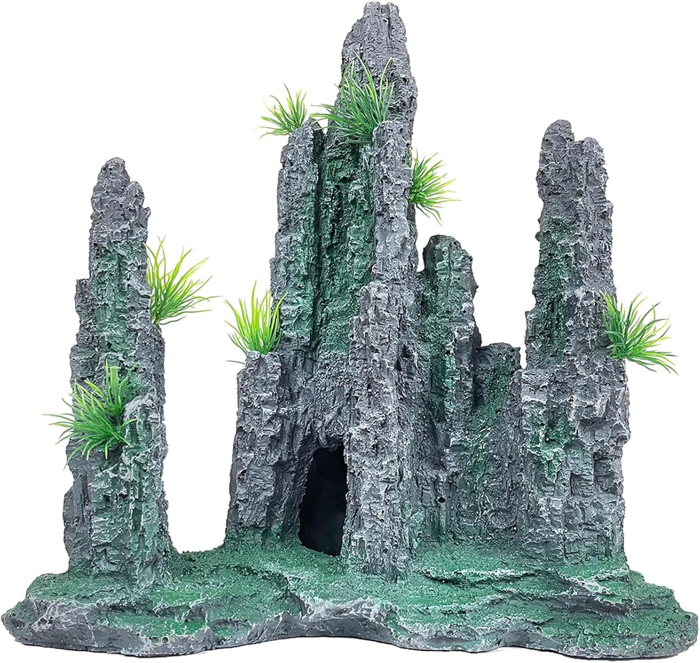 Aquarium Decoration Extra Large and Tall for Fish Tank Rock Thematic Ornaments Aquarium Mountain View Stone Ornaments Aquarium Decor Tree House Cave Fish Tank Decoration - Extra Large