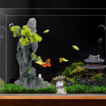 Aquarium Decoration Extra Large and Tall for Fish Tank Rock Thematic Ornaments Aquarium Mountain View Stone Ornaments Aquarium Decor Tree House Cave Fish Tank Decoration - Extra Large