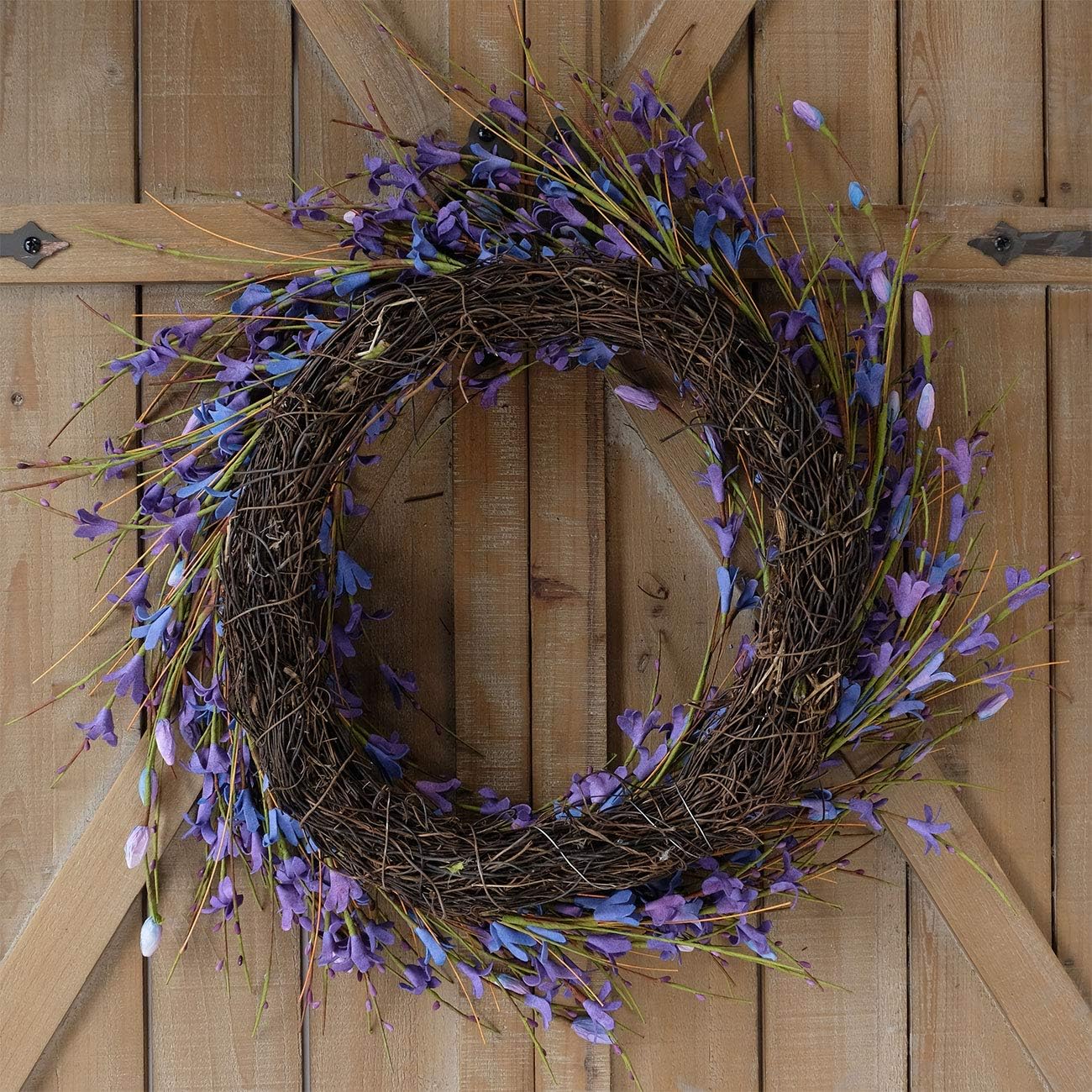 20inch Artificial Forsythia Flower Wreath, All Year Around Wreath for Front Door, Wedding Window Home Wall Indoor Front Door Decor (Yellow, 20in)