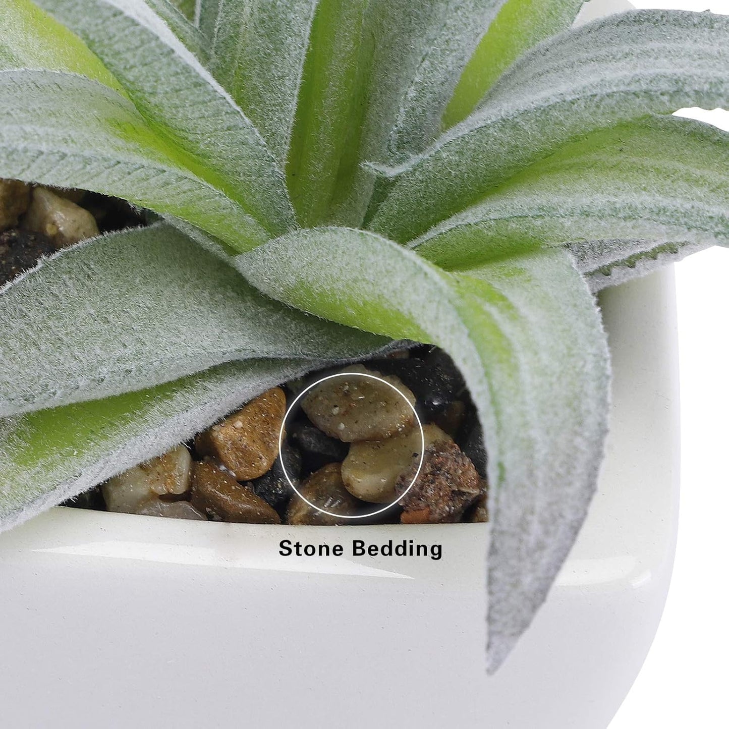 5pcs Artificial Succulent Plants, Small Fake Desk Plants Mini Succulents Indoor for Shelf Living Room Bedroom Windowsills Office Home Decoration (Include White Ceramic Pots)
