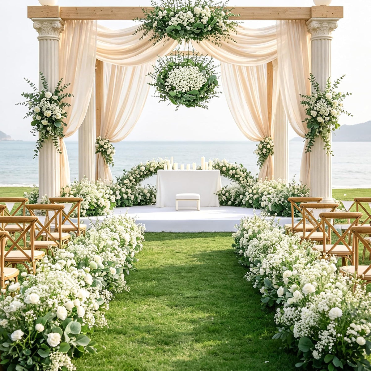 200 Pcs 5 Kinds Mixed Artificial Eucalyptus Leaves Stems Bulk Babys Breath Eucalyptus Bundle Faux Plants Greenery for DIY Bouquets Floral Arrangement Wedding Engagement Party Decor