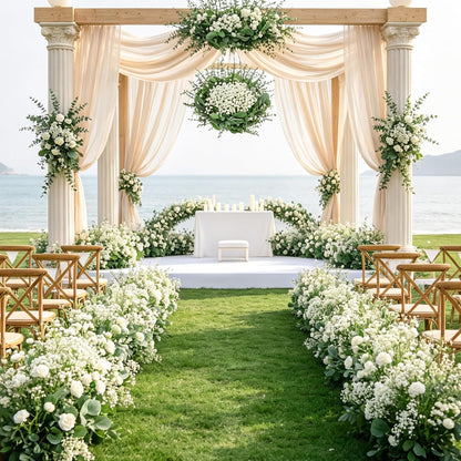200 Pcs 5 Kinds Mixed Artificial Eucalyptus Leaves Stems Bulk Babys Breath Eucalyptus Bundle Faux Plants Greenery for DIY Bouquets Floral Arrangement Wedding Engagement Party Decor