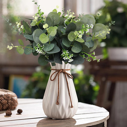 Eucalyptus Stems Bulk 30 Pcs, 4 Kinds Mixed Artificial Silver Dollar Eucalyptus Leaves Bundle Faux Greenery Branches for Wedding Vase Bouquet Floral Arrangement Centerpiece Home Decor