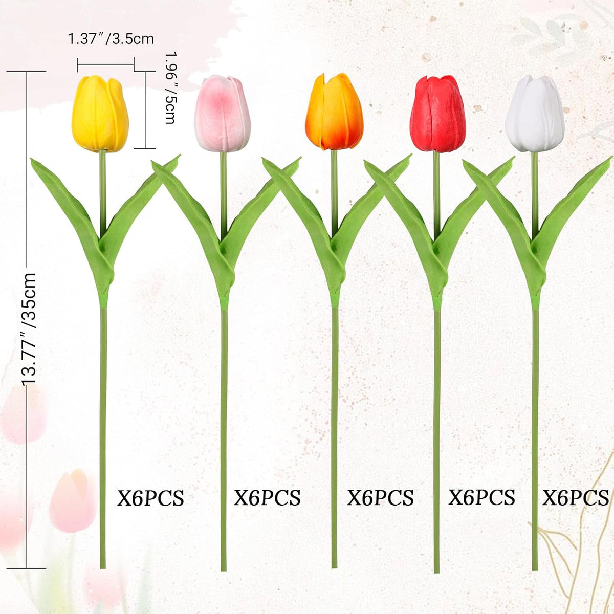 White Tulips Artificial Flowers Faux Silk Tulip Real Touch Tulip Fake Flowers Bouquets Arrangements for Mother's Day Easter Spring Flowers Gifts Home Table Decor