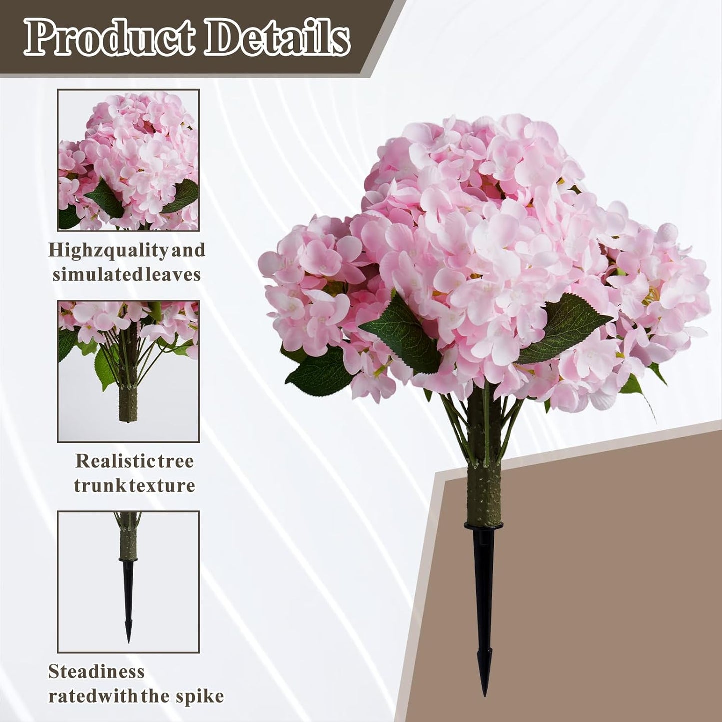 4FT Artificial Bougainvillea Trees with Spikes, 2 Pack Faux Floral Plant Blooming Bush with Spike, 48" Large Fake Tree for Indoor Outdoor Porch Decor
