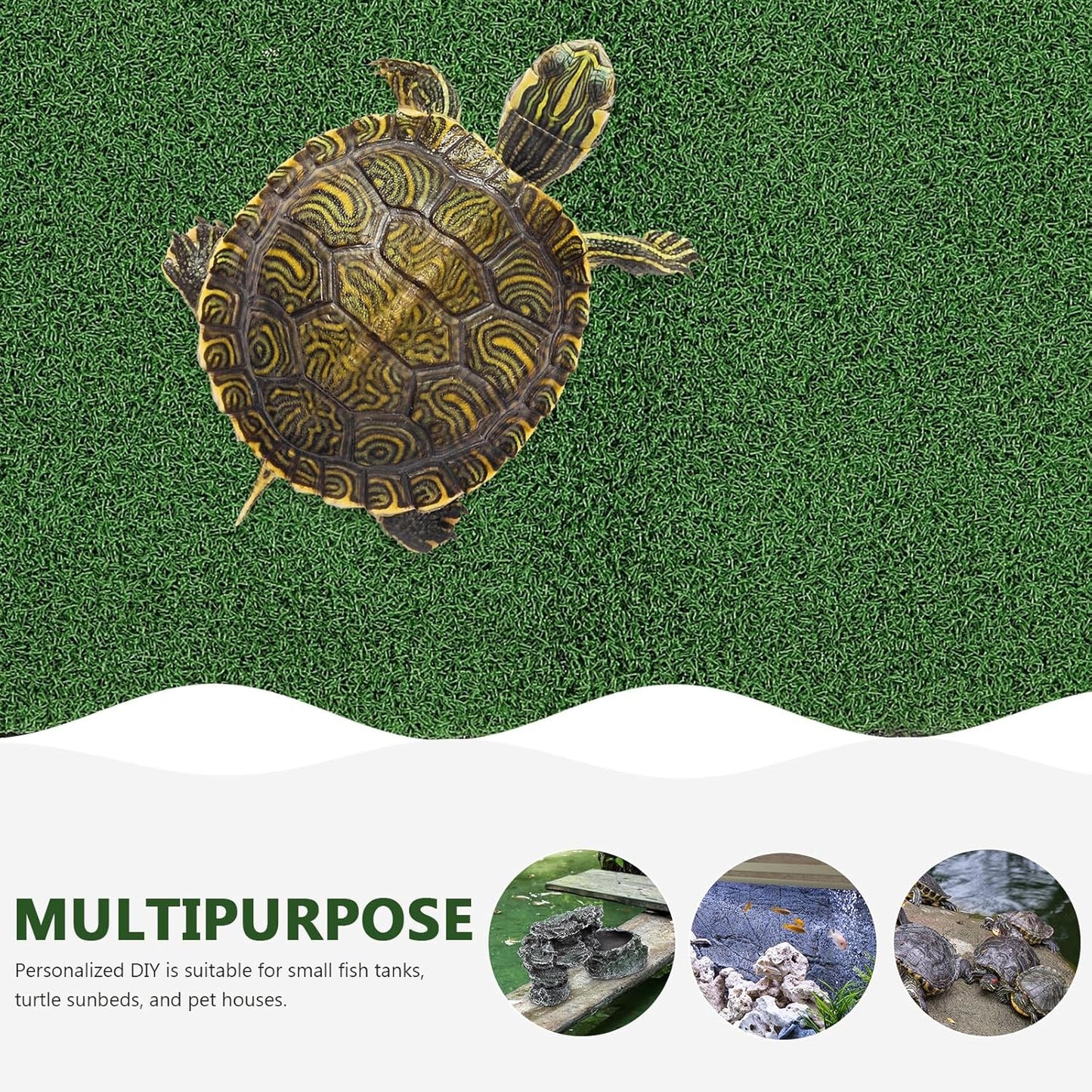 Artificial Grass Turf for Turtle Basking Platform, Simulation Grass Turf for Fish Tank, DIY Turtle Ramp, Reptile Climbing Platform