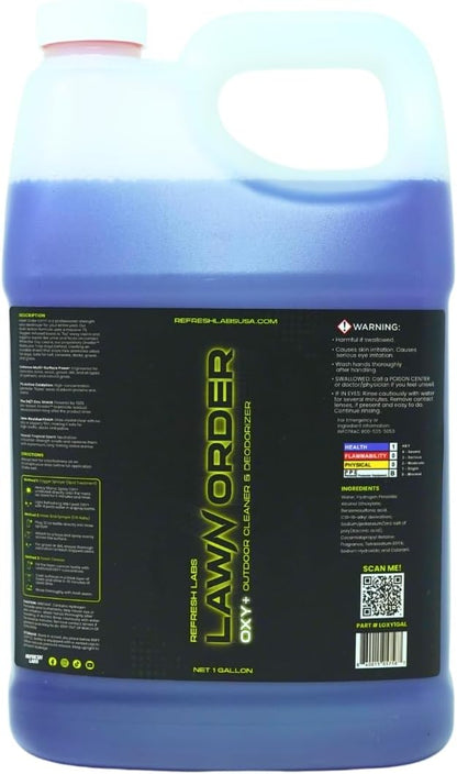 LawN Order Oxi+ Hydrogen Peroxide-Based Outdoor Turf Cleaner & Odor Eliminator for Artificial Grass, Dog Urine, Patios & Concrete (32 OZ)