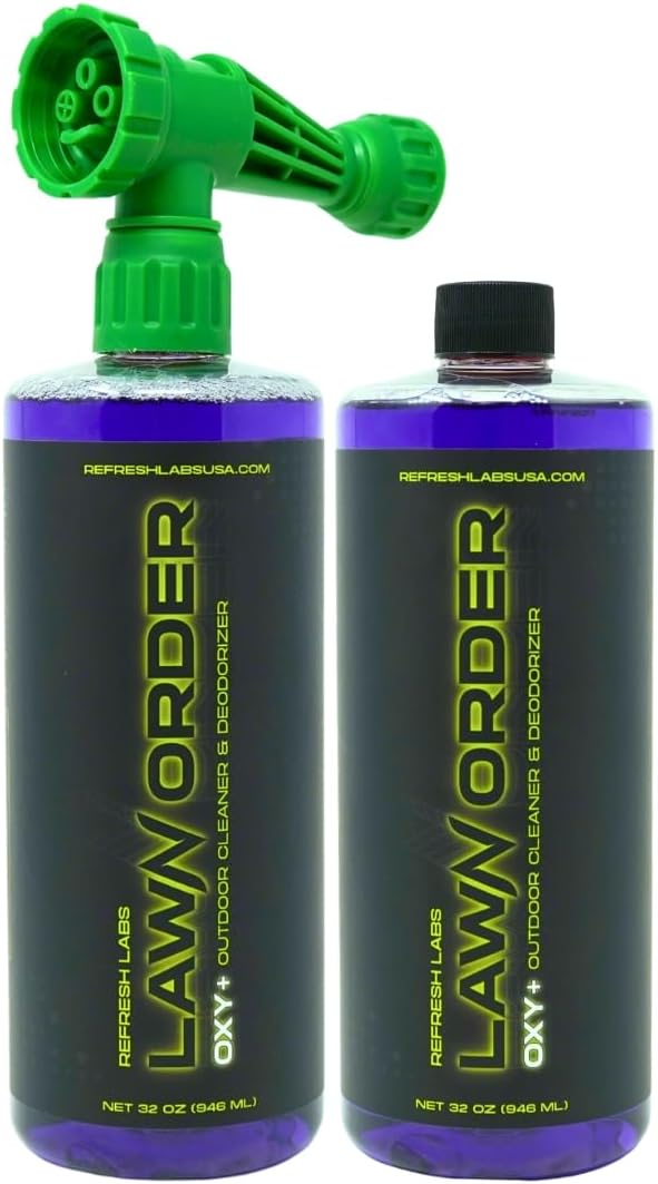 LawN Order Oxi+ Hydrogen Peroxide-Based Outdoor Turf Cleaner & Odor Eliminator for Artificial Grass, Dog Urine, Patios & Concrete (32 OZ)