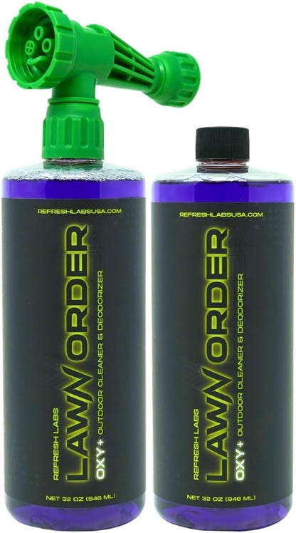 LawN Order Oxi+ Hydrogen Peroxide-Based Outdoor Turf Cleaner & Odor Eliminator for Artificial Grass, Dog Urine, Patios & Concrete (32 OZ)