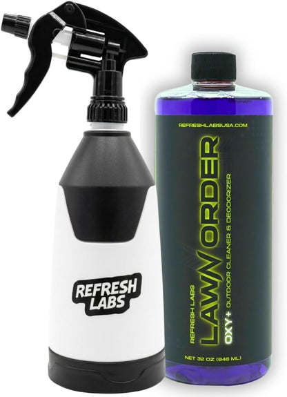 LawN Order Oxi+ Hydrogen Peroxide-Based Outdoor Turf Cleaner & Odor Eliminator for Artificial Grass, Dog Urine, Patios & Concrete (32 OZ)