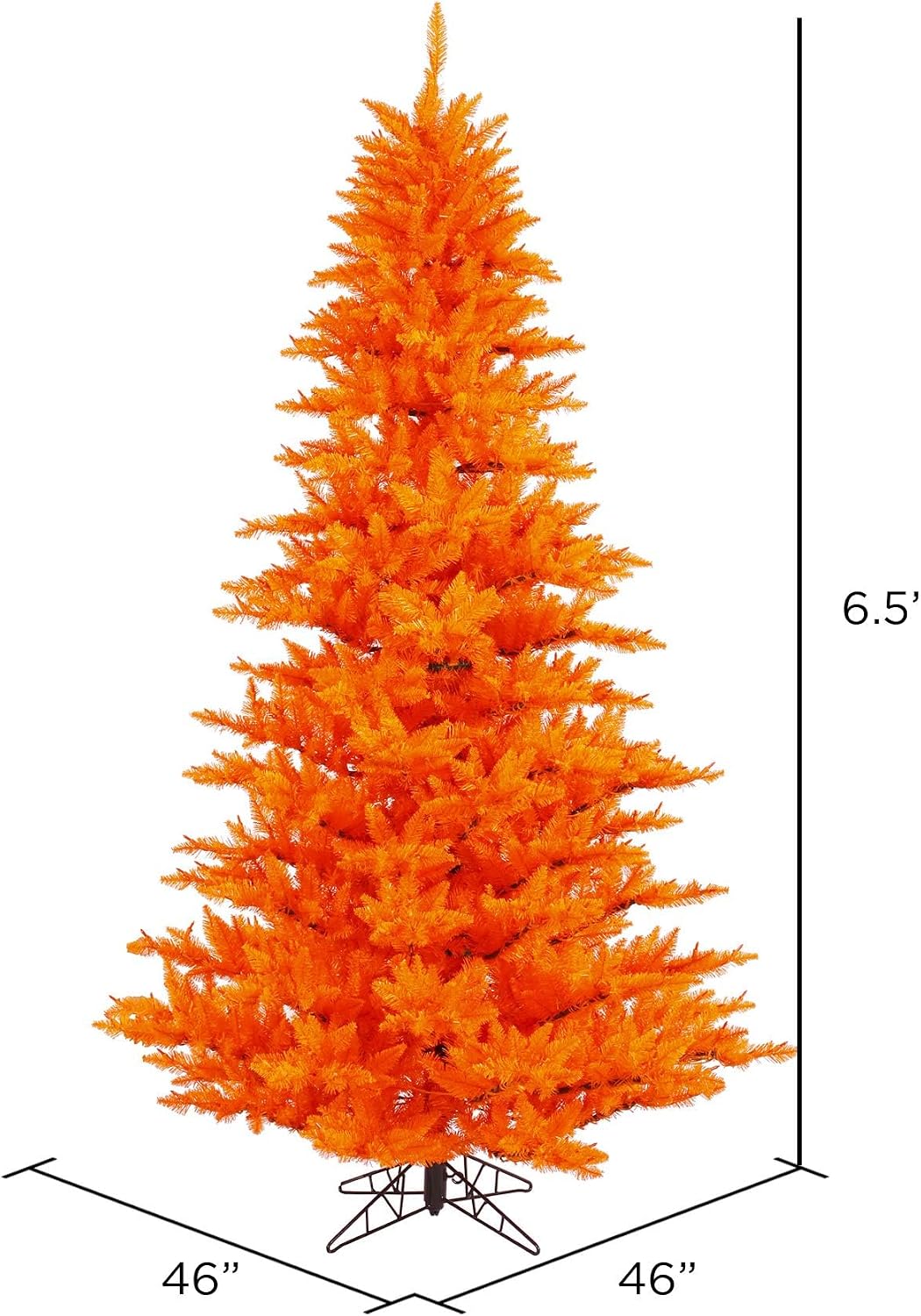 5.5' Orange Fir Slim Artificial Christmas Tree, Unlit - Faux Fir Christmas Tree - Seasonal Indoor Home Decor