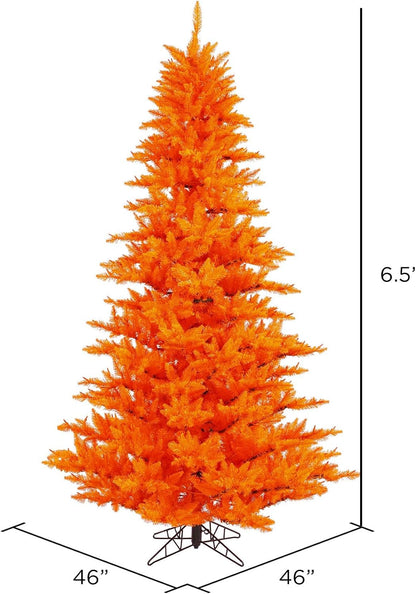 5.5' Orange Fir Slim Artificial Christmas Tree, Unlit - Faux Fir Christmas Tree - Seasonal Indoor Home Decor