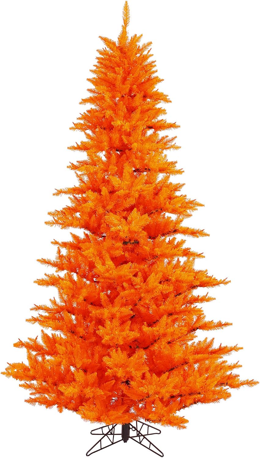 5.5' Orange Fir Slim Artificial Christmas Tree, Unlit - Faux Fir Christmas Tree - Seasonal Indoor Home Decor