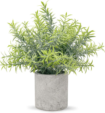 Fake Rosemary Plant Desk Decor Small Potted Plants Faux Rosemary Plants in Pot for Home Farmhouse Greenery Bathroom Shelf Office Table Decor